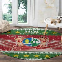 Suriname Christmas Round Carpet Coat Of Arms Zalig Kersfeest - Wonder Print Shop