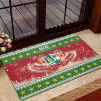 Suriname Christmas Rubber Doormat Coat Of Arms Zalig Kersfeest - Wonder Print Shop