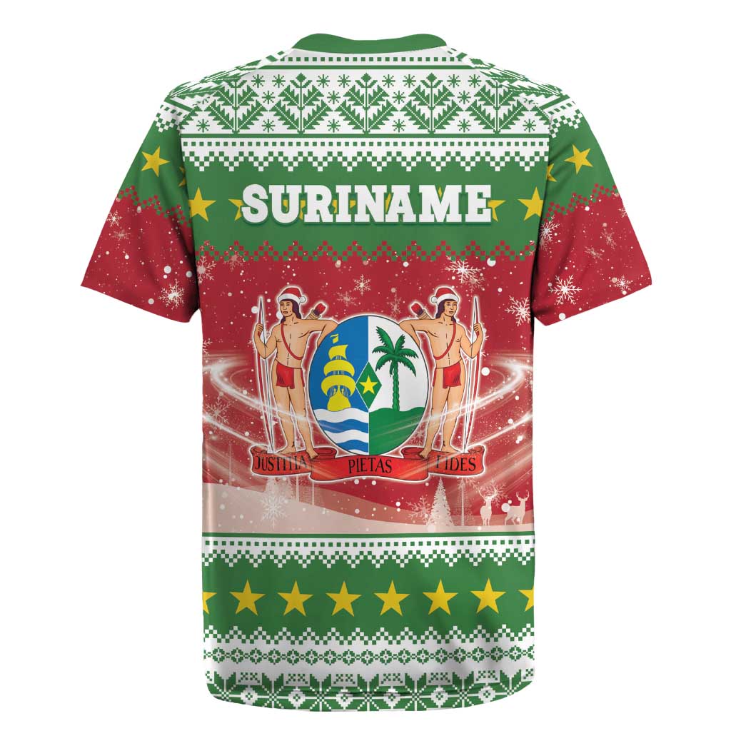 Suriname Christmas Rugby Jersey Coat Of Arms Zalig Kersfeest - Wonder Print Shop