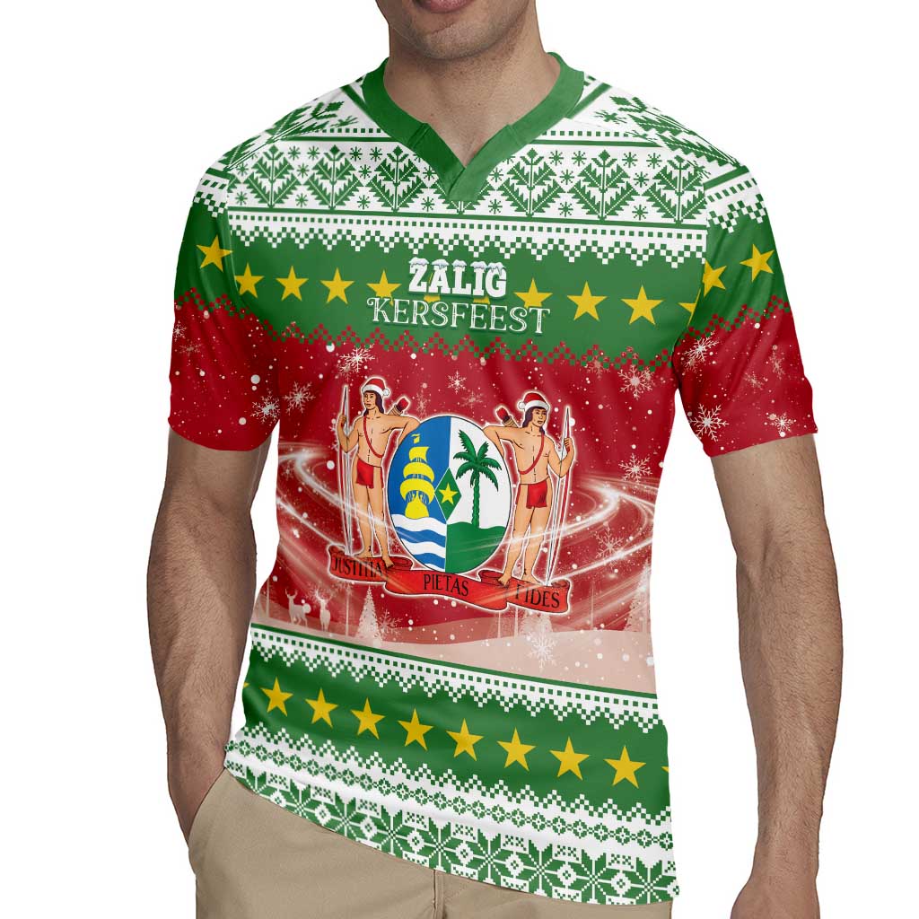 Suriname Christmas Rugby Jersey Coat Of Arms Zalig Kersfeest - Wonder Print Shop