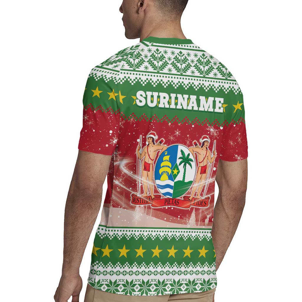 Suriname Christmas Rugby Jersey Coat Of Arms Zalig Kersfeest - Wonder Print Shop