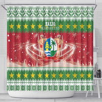 Suriname Christmas Shower Curtain Coat Of Arms Zalig Kersfeest - Wonder Print Shop