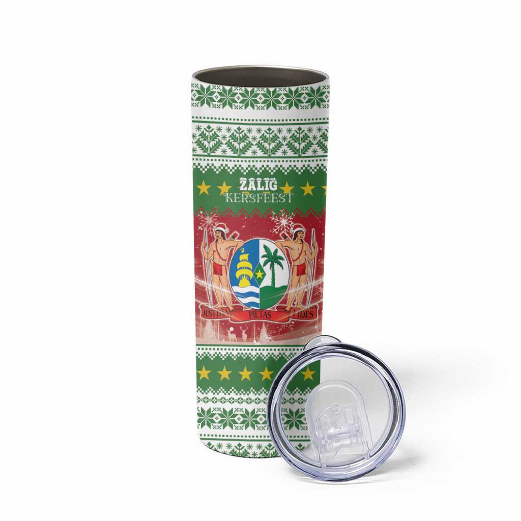 Suriname Christmas Skinny Tumbler Coat Of Arms Zalig Kersfeest - Wonder Print Shop