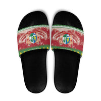 Suriname Christmas Slide Sandals Coat Of Arms Zalig Kersfeest - Wonder Print Shop