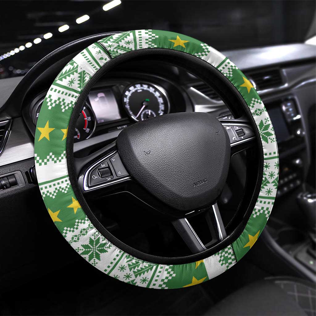 Suriname Christmas Steering Wheel Cover Coat Of Arms Zalig Kersfeest - Wonder Print Shop
