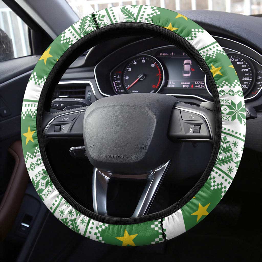 Suriname Christmas Steering Wheel Cover Coat Of Arms Zalig Kersfeest - Wonder Print Shop