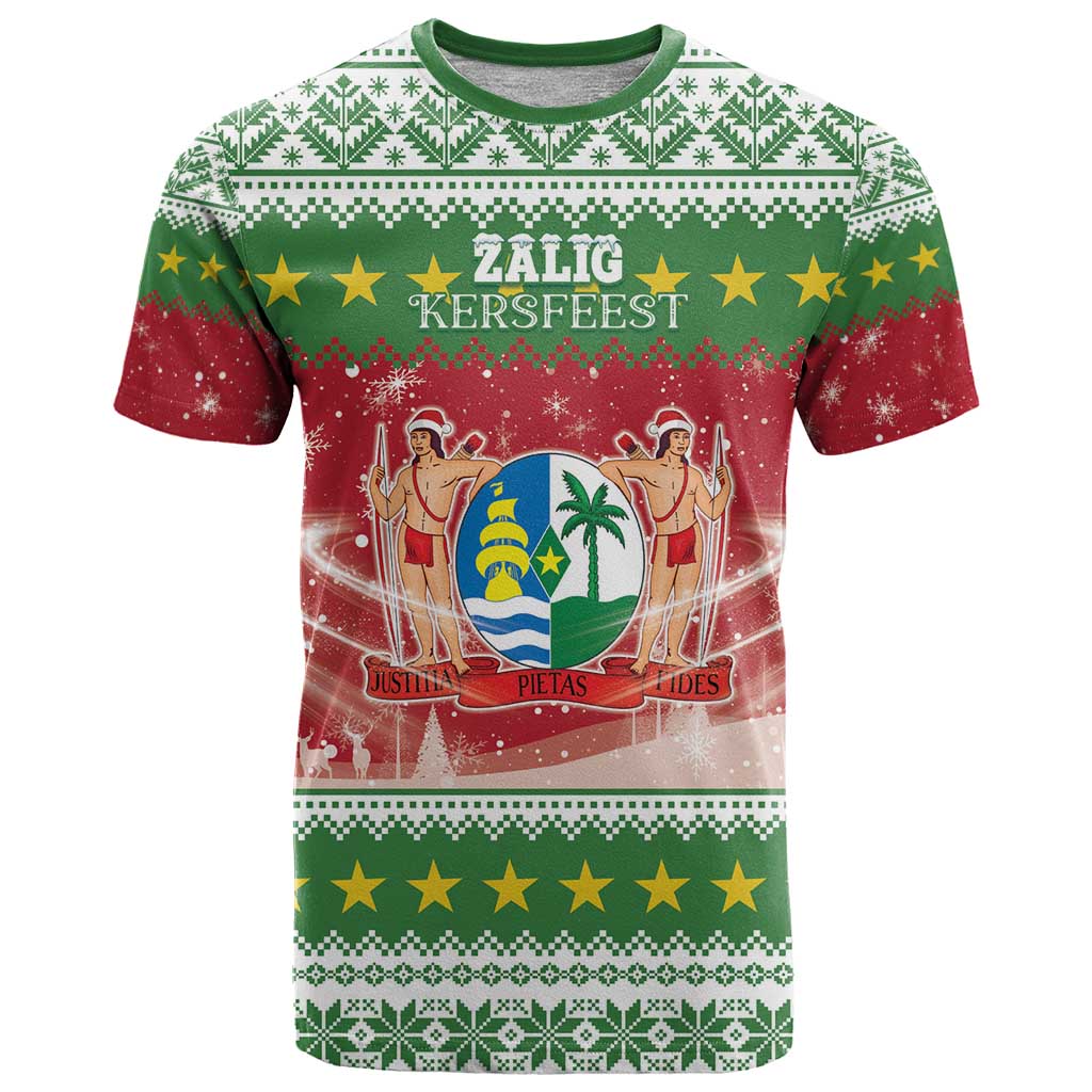 Suriname Christmas T Shirt Coat Of Arms Zalig Kersfeest - Wonder Print Shop