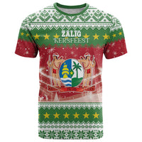 Suriname Christmas T Shirt Coat Of Arms Zalig Kersfeest - Wonder Print Shop
