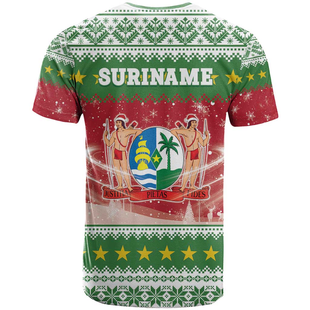 Suriname Christmas T Shirt Coat Of Arms Zalig Kersfeest - Wonder Print Shop