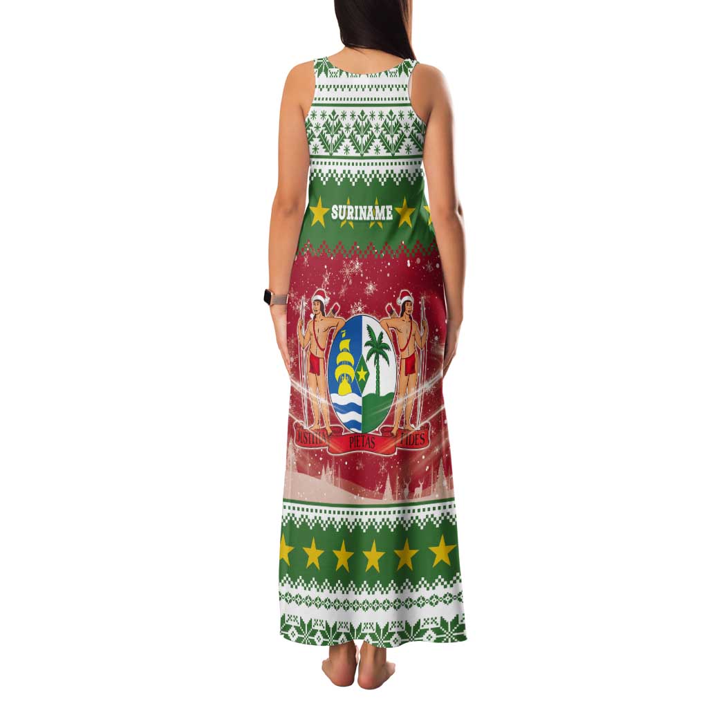 Suriname Christmas Tank Maxi Dress Coat Of Arms Zalig Kersfeest - Wonder Print Shop