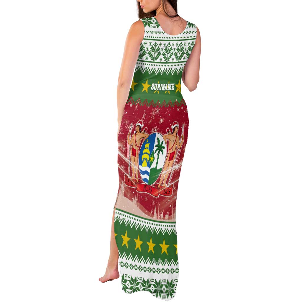Suriname Christmas Tank Maxi Dress Coat Of Arms Zalig Kersfeest - Wonder Print Shop