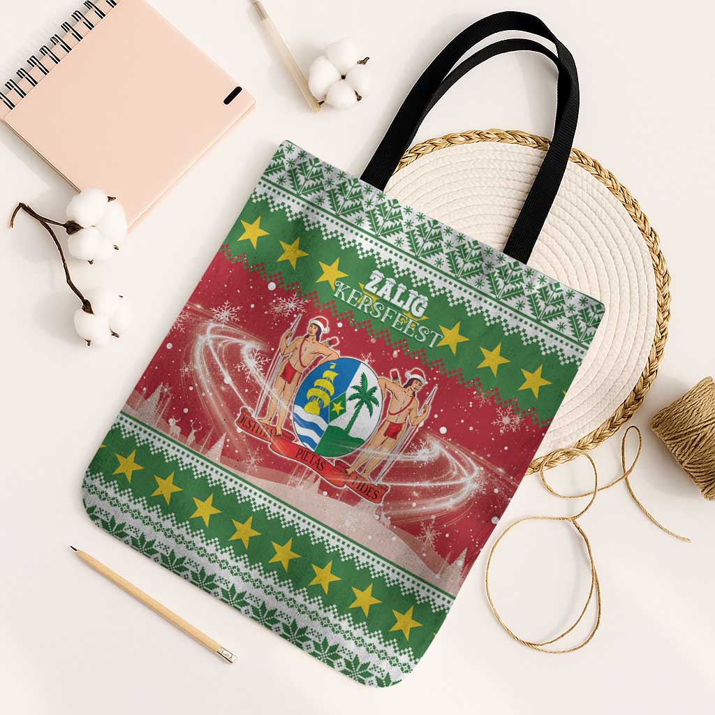 Suriname Christmas Tote Bag Coat Of Arms Zalig Kersfeest - Wonder Print Shop