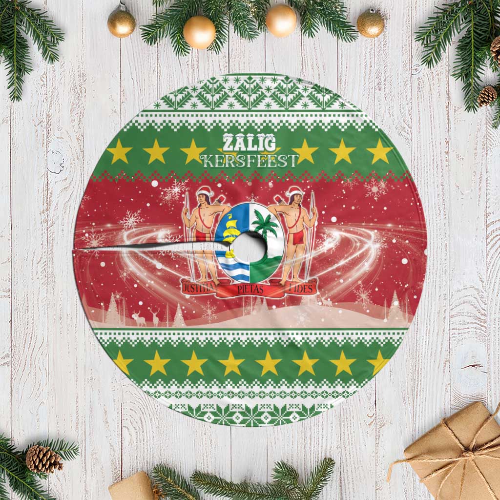 Suriname Christmas Tree Skirt Coat Of Arms Zalig Kersfeest - Wonder Print Shop