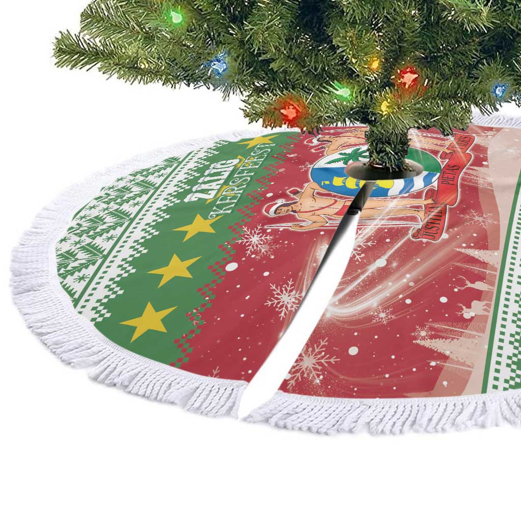 Suriname Christmas Tree Skirt Coat Of Arms Zalig Kersfeest - Wonder Print Shop
