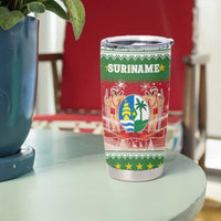 Suriname Christmas Tumbler Cup Coat Of Arms Zalig Kersfeest - Wonder Print Shop