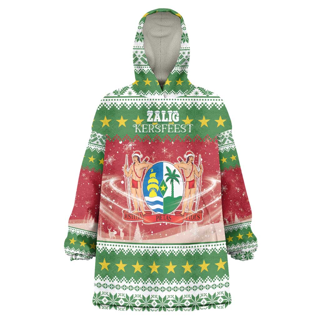 Suriname Christmas Wearable Blanket Hoodie Coat Of Arms Zalig Kersfeest - Wonder Print Shop