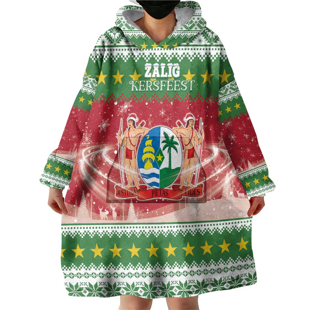 Suriname Christmas Wearable Blanket Hoodie Coat Of Arms Zalig Kersfeest - Wonder Print Shop