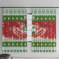 Suriname Christmas Window Curtain Coat Of Arms Zalig Kersfeest - Wonder Print Shop