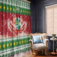Suriname Christmas Window Curtain Coat Of Arms Zalig Kersfeest - Wonder Print Shop