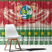 Suriname Christmas Window Curtain Coat Of Arms Zalig Kersfeest - Wonder Print Shop
