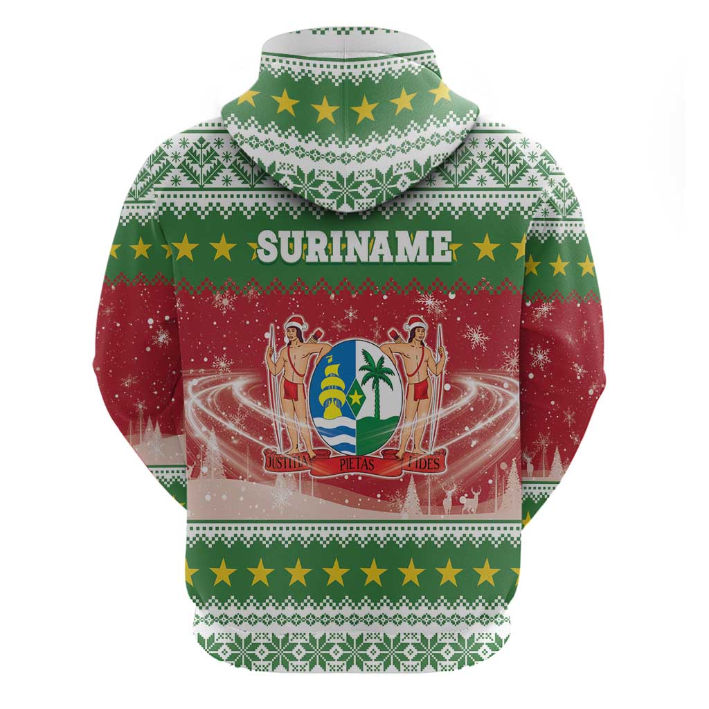 Suriname Christmas Zip Hoodie Coat Of Arms Zalig Kersfeest - Wonder Print Shop