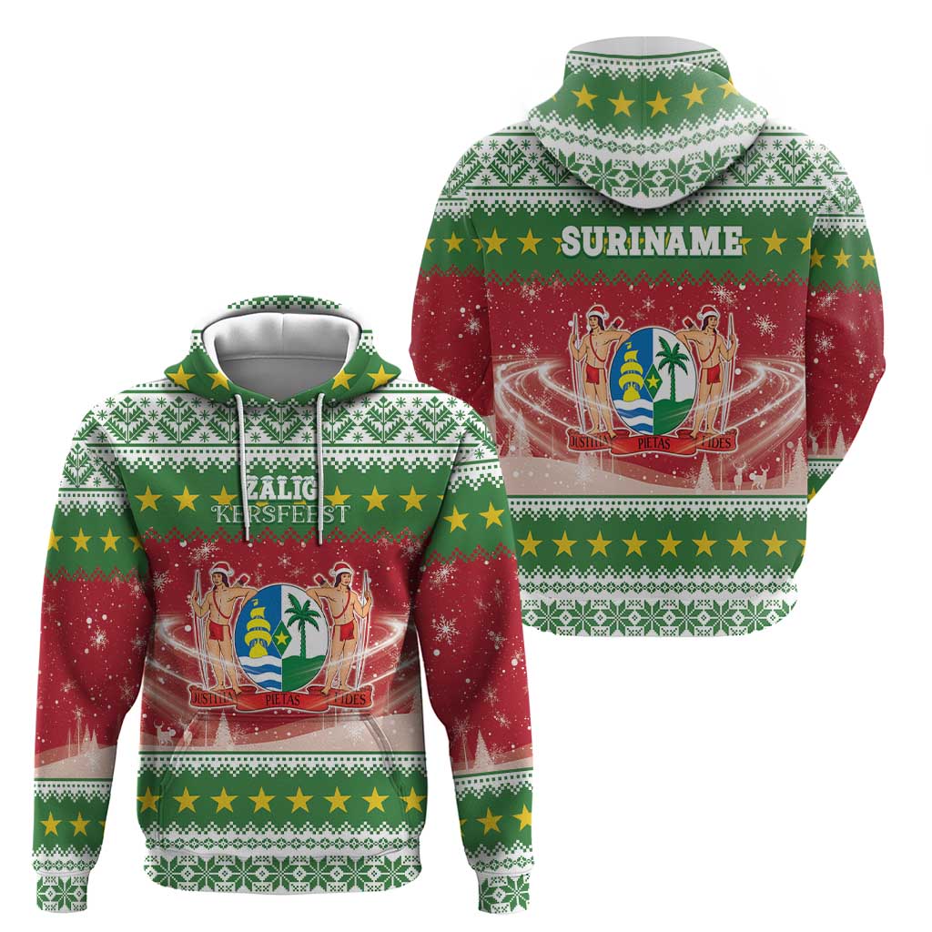 Suriname Christmas Zip Hoodie Coat Of Arms Zalig Kersfeest - Wonder Print Shop