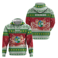 Suriname Christmas Zip Hoodie Coat Of Arms Zalig Kersfeest - Wonder Print Shop