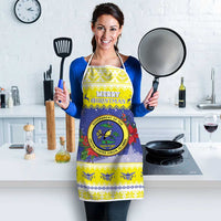 United States Virgin Islands Christmas Apron Coat Of Arms With Poinsettia - Wonder Print Shop