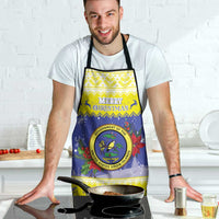 United States Virgin Islands Christmas Apron Coat Of Arms With Poinsettia - Wonder Print Shop