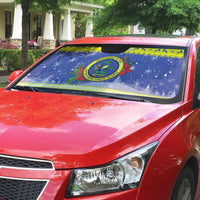 United States Virgin Islands Christmas Auto Sun Shade Coat Of Arms With Poinsettia - Wonder Print Shop