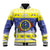 United States Virgin Islands Christmas Baseball Jacket Coat Of Arms With Poinsettia - Wonder Print Shop
