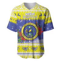 United States Virgin Islands Christmas Baseball Jersey Coat Of Arms With Poinsettia - Wonder Print Shop