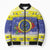 United States Virgin Islands Christmas Bomber Puffer Jacket Coat Of Arms With Poinsettia - Wonder Print Shop