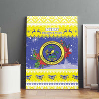 United States Virgin Islands Christmas Canvas Wall Art Coat Of Arms With Poinsettia - Wonder Print Shop