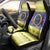 United States Virgin Islands Christmas Car Seat Cover Coat Of Arms With Poinsettia - Wonder Print Shop