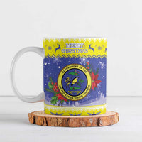United States Virgin Islands Christmas Ceramic Mug Coat Of Arms With Poinsettia - Wonder Print Shop
