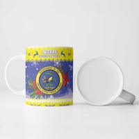 United States Virgin Islands Christmas Ceramic Mug Coat Of Arms With Poinsettia - Wonder Print Shop