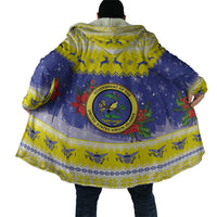 United States Virgin Islands Christmas Cloak Coat Of Arms With Poinsettia - Wonder Print Shop