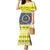 United States Virgin Islands Christmas Family Matching Mermaid Dress and Hawaiian Shirt Coat Of Arms With Poinsettia - Wonder Print Shop
