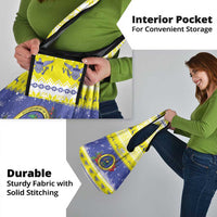 United States Virgin Islands Christmas Grocery Bag Coat Of Arms With Poinsettia - Wonder Print Shop