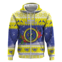 United States Virgin Islands Christmas Hoodie Coat Of Arms With Poinsettia - Wonder Print Shop