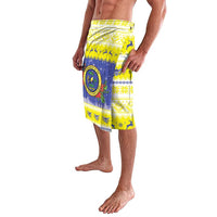 United States Virgin Islands Christmas Lavalava Coat Of Arms With Poinsettia - Wonder Print Shop