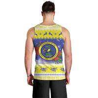 United States Virgin Islands Christmas Men Tank Top Coat Of Arms With Poinsettia - Wonder Print Shop