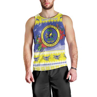 United States Virgin Islands Christmas Men Tank Top Coat Of Arms With Poinsettia - Wonder Print Shop
