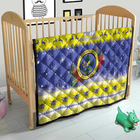 United States Virgin Islands Christmas Quilt Coat Of Arms With Poinsettia - Wonder Print Shop