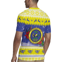 United States Virgin Islands Christmas Rugby Jersey Coat Of Arms With Poinsettia - Wonder Print Shop