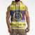 United States Virgin Islands Christmas Sleeveless Zip Hoodie Coat Of Arms With Poinsettia - Wonder Print Shop