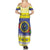 United States Virgin Islands Christmas Summer Maxi Dress Coat Of Arms With Poinsettia - Wonder Print Shop