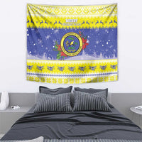 United States Virgin Islands Christmas Tapestry Coat Of Arms With Poinsettia - Wonder Print Shop