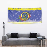 United States Virgin Islands Christmas Tapestry Coat Of Arms With Poinsettia - Wonder Print Shop